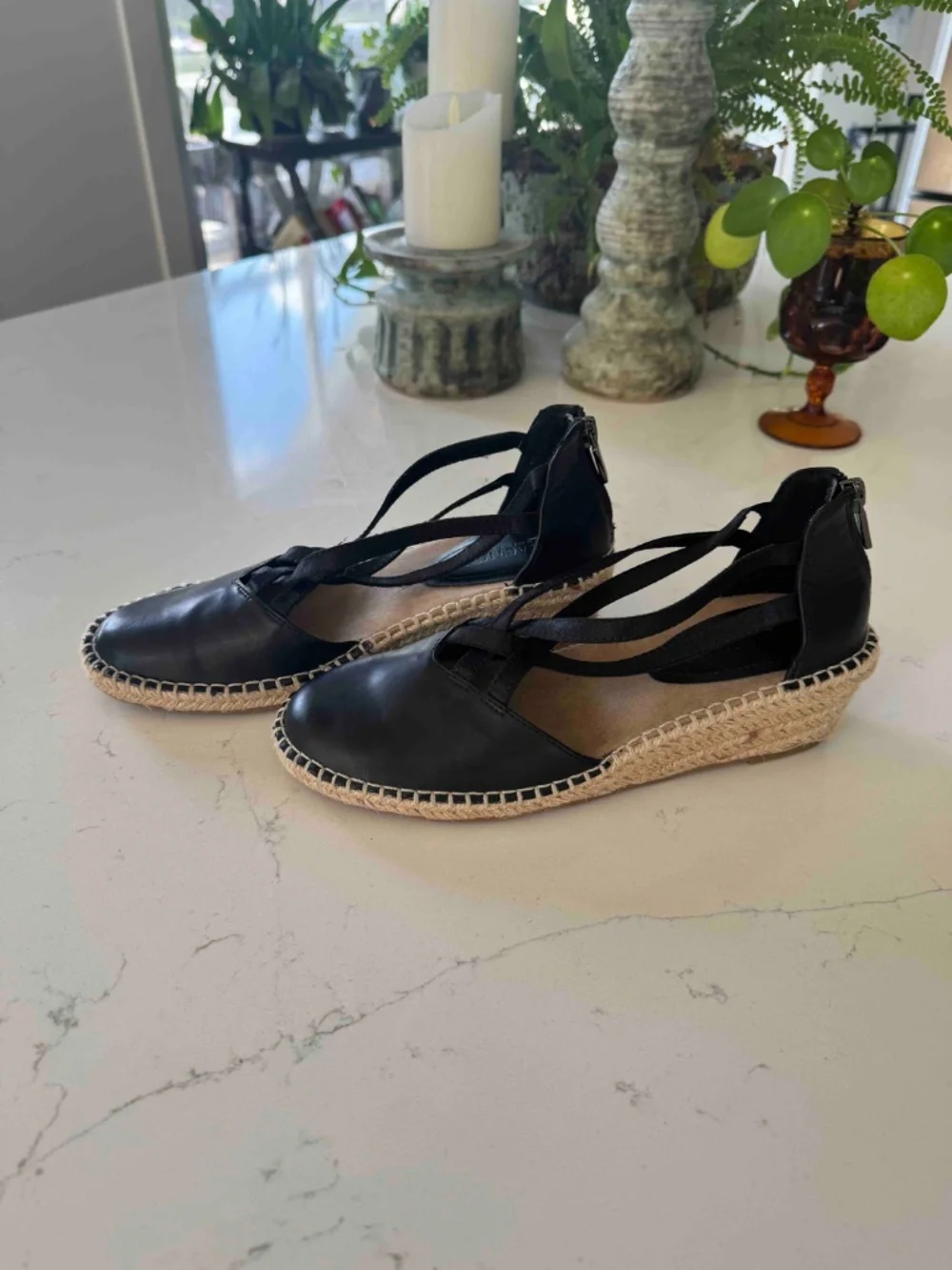 Kenneth Cole Reaction Elastic Wedge Espadrille Sz 7.5